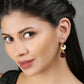 Joban Fashion Women Red Stone Matte Gold Earrings | Swadesiicart
