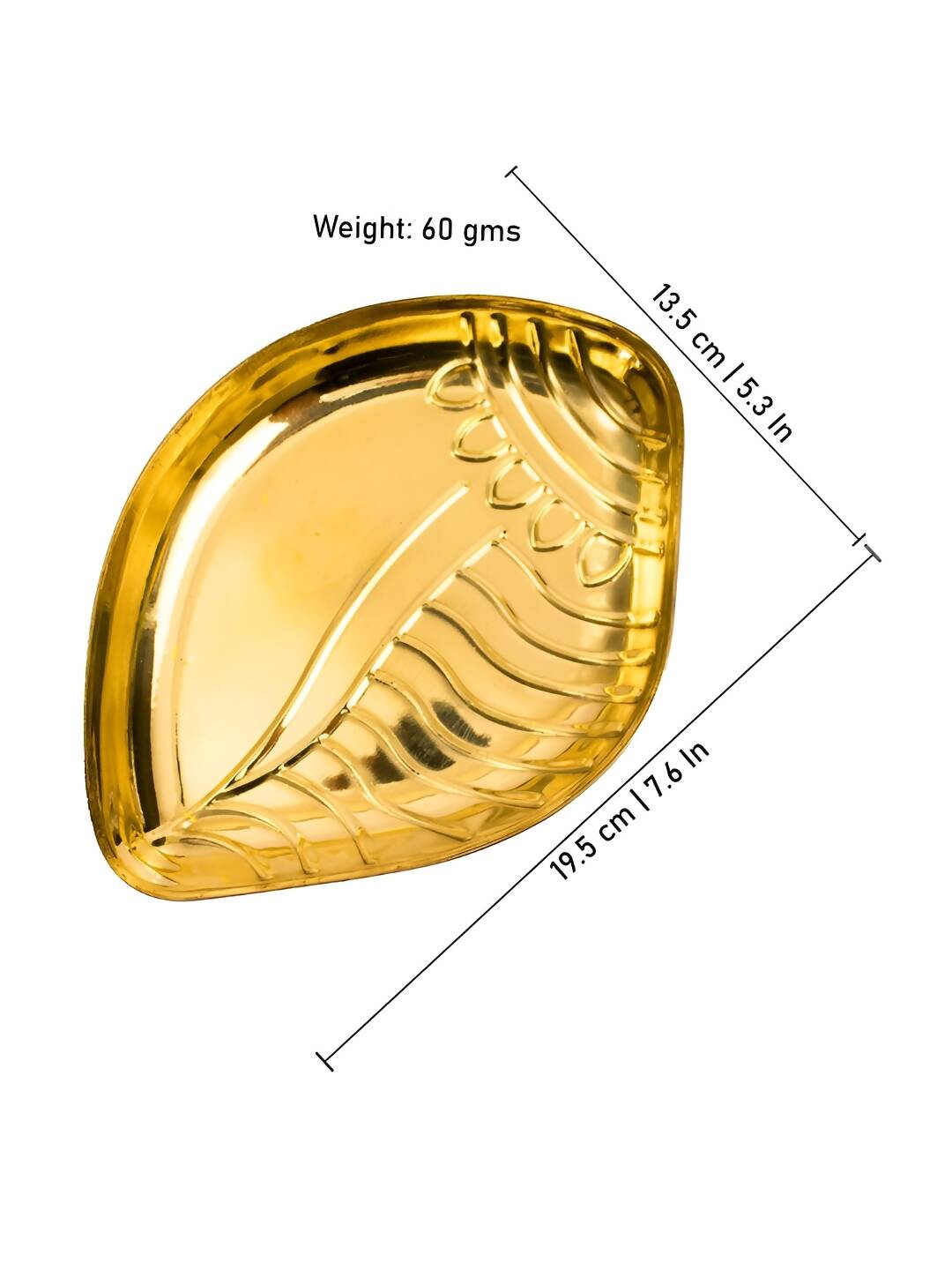 Spillbox Gold-Toned Brass Textured Sangu Thali Pooja Essential | Swadesiicart