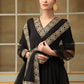 Pomcha Jaipur Black Saadgi Sunheri Lace Black Anarkali Set | Swadesiicart