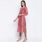 NOZ2TOZ Women's Sequence Work/Hand Work Straight Chanderi Dark Peach Kurta Only - Noz2Toz