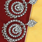 Mominos Fashion Johar Kamal Women's White Kundan Circles Earrings - Swadesiicart