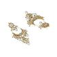 Nuyug 22K Gold Plated Crescent Kundan Drop Pearl Chandbali Earrings | Swadesiicart