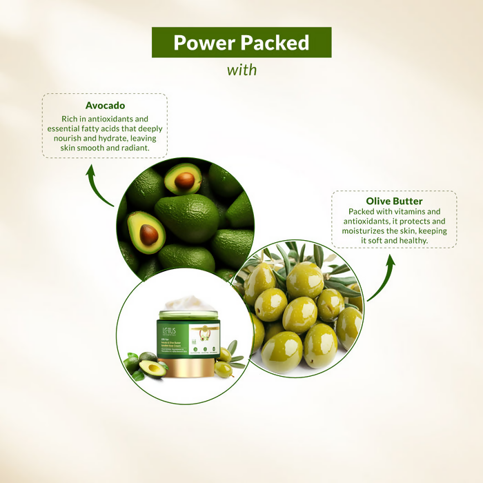 Lotus Botanicals 100% Pure Avocado & Olive Butter HydraMelt Body Cream | Swadesiicart