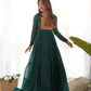 Joban Fashion Bottle Green Kurta Set Chanderi Sequence Embroidery Work - Swadesiicart