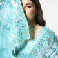 Blue Burburry silk Designer Embroidery Work Saree - Shezlin