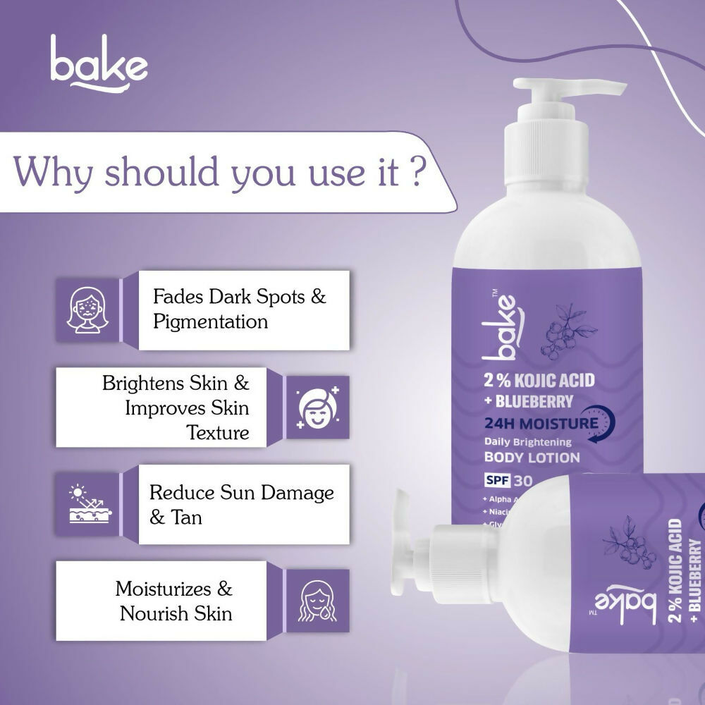 Bake 2% Kojic Acid Body Lotion SPF 30 PA+++ For Dark Spots | Swadesiicart