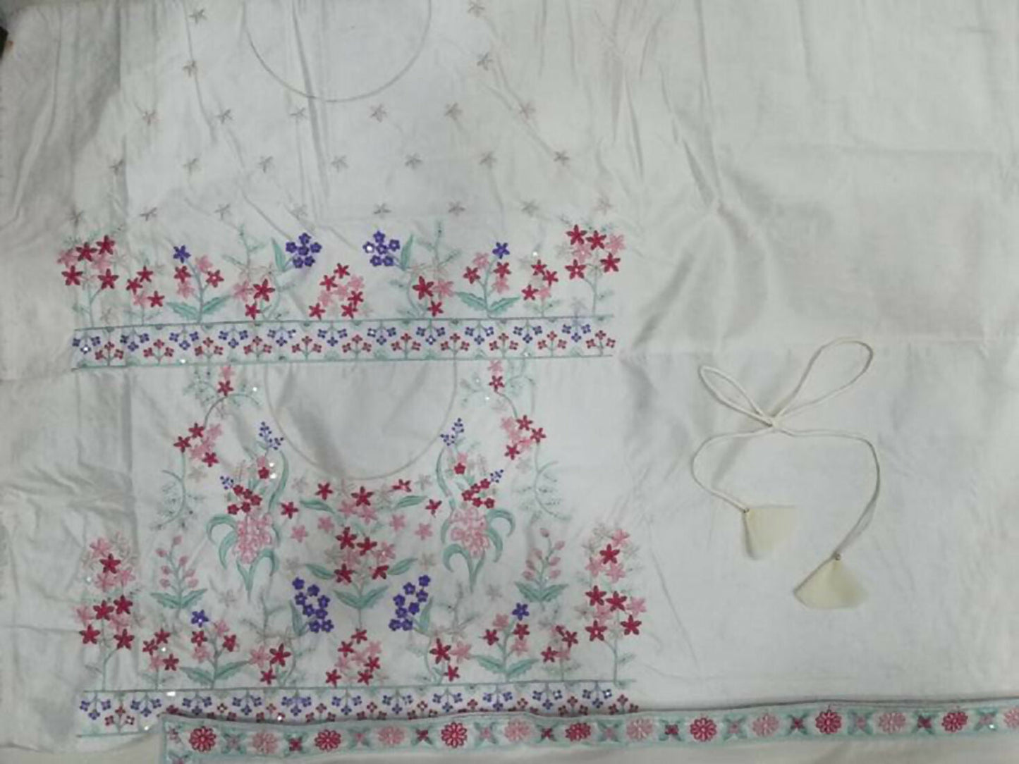 Jyoti Fashion Cream Thread Embroidery Georgette Designer Lehenga Choli with Dupatta | Swadesiicart