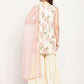 Ahalyaa Women's Beige Crepe Digital Floral Print Kurta Sharara Set with Dupatta | Swadesiicart