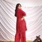 BulBul Women Red Bandhani Printed Co-ord Set - Swadesiicart