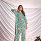 BulBul Women Aqua Green Abstract Printed Co-ord Set - Swadesiicart