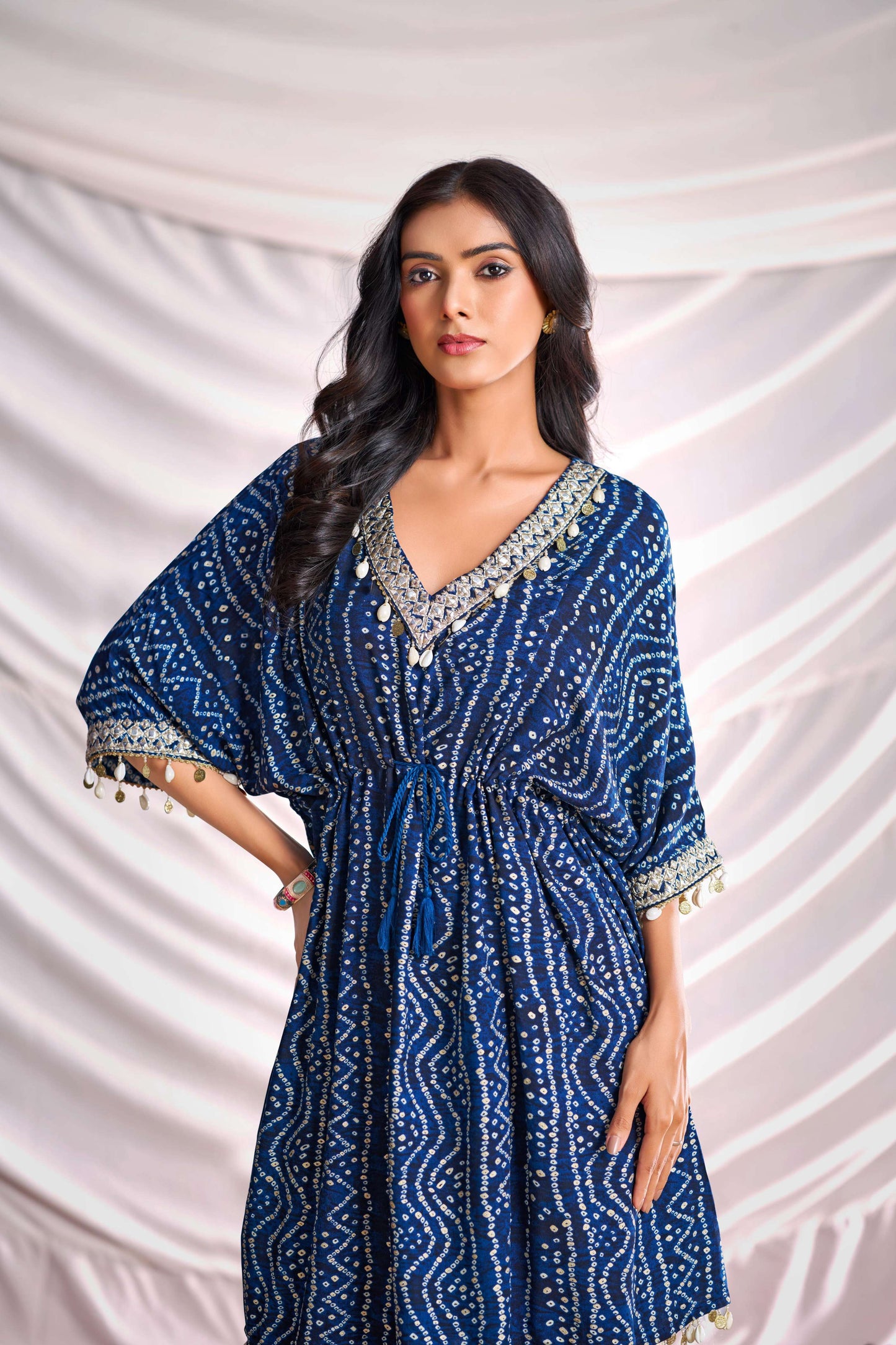 BulBul Women Blue Bandhani Printed Co-ord Set - Swadesiicart