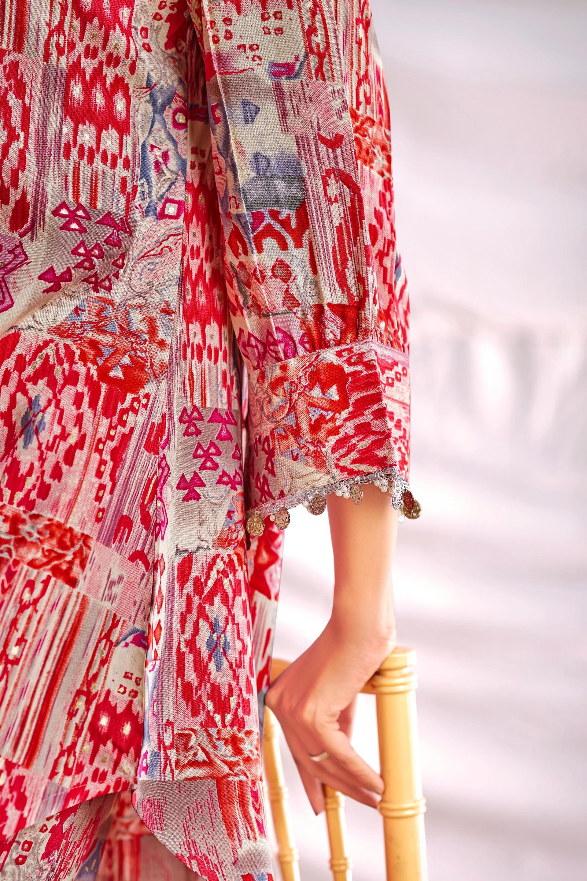 BulBul Women Orange Abstract Printed Co-ord Set - Swadesiicart