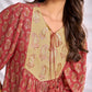 BulBul Women Peach Embroidered Paisley Printed Co-ord Set - Swadesiicart