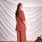 BulBul Women Peach Embroidered Paisley Printed Co-ord Set - Swadesiicart