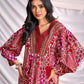 BulBul Women Red and Cream Mixed Pattern Digital Printed Co-ord Set - Swadesiicart