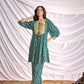 BulBul Women Blue Embroidered Paisley Printed Co-ord Set - Swadesiicart