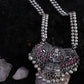 Mominos Fashion Johar Kamal Oxidised Laxmi Mata Statement Piece Long Necklace | Swadesiicart