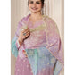 Anaita Purple Moonga Silk Stitched Suit with Embroidery Sequence Work