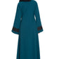 Bashariya Umbrella Flare Abaya With Lacework On Sleeves