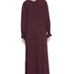 Bashariya Loose From Chest Arabian Abaya With Gather and Smocky Sleeves - Wine