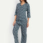 Alvano Beautiful Floral Print Co-ord set for Women's and Girls Rayon(Blue) - Swadesiicart