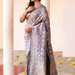 Joban Fashion Lavender Pure Katan Pure Handloom Banarasi Silk Saree | Swadesiicart