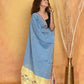 Very Much Indian Handloom Pure Cotton Paithani Dupatta - Powder Blue | Swadesiicart