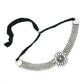 Mominos Fashion Johar Kamal Oxidised Silver-Plated Brass Finish Kundan Choker For Women (Silver) | Swadesiicart