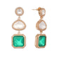 Nuyug Emerald Drop Anti Tarnish Sparkle Earrings | Swadesiicart