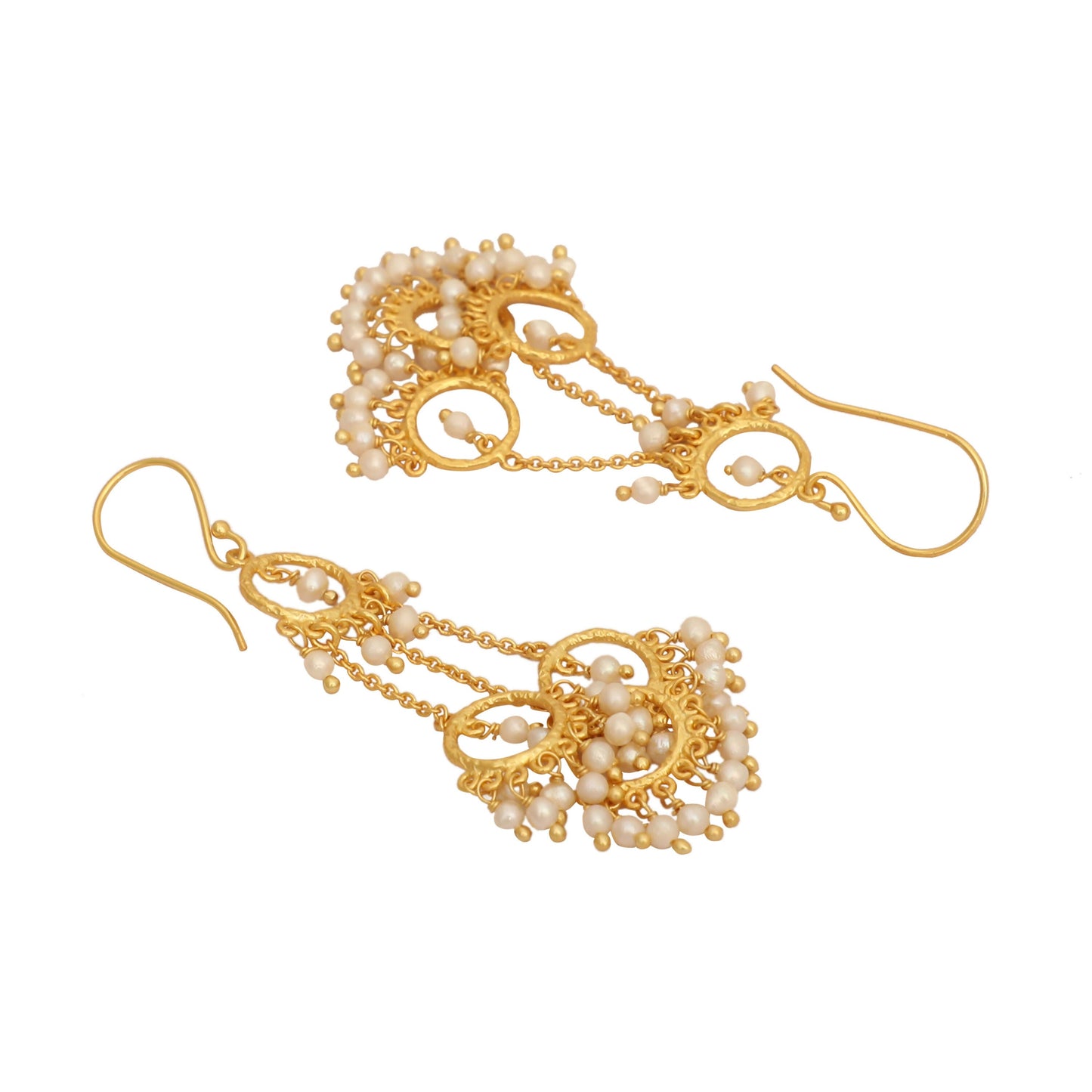 Nuyug 18k Golden Ring Pearl Drops Anti Tarnish Earrings | Swadesiicart