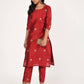 Cheera Women's Beautiful Hand Embroidered Motif All-Over Straight Silk Kurta Set (CH069K) - Swadesiicart