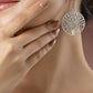 NVR Women's Set of 3 Silver-Toned German Silver Oxidised Dome Shaped Jhumka Earrings | Swadesiicart