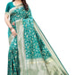 Vamika Banarasi Jacquard Weaving Rama Green Saree (PARINITI RAMA) | Swadesiicart
