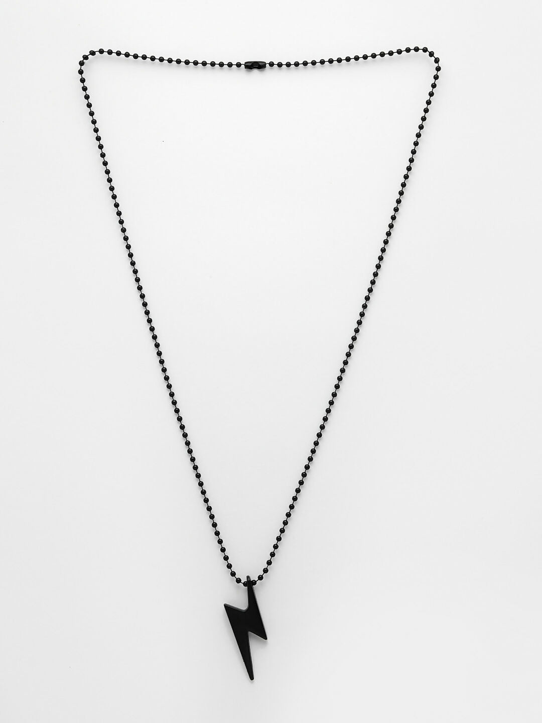 NVR Men's Set of 2 Black & Silver Flash Pendent With Chain - Swadesiicart