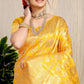 Anaita Yellow Woven Design Pure Silk Banarasi Saree With Blouse