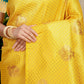 Anaita Yellow Woven Design Pure Silk Banarasi Saree With Blouse