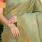 Anaita Green Woven Design Pure Silk Banarasi Saree With Blouse