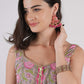 Meenakari Pink Kundan Drop Earrings for Womens by House of Ree | Swadesiicart