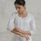 Gharana India Mul Cotton Fine Chikankari Kurta White | Swadesiicart