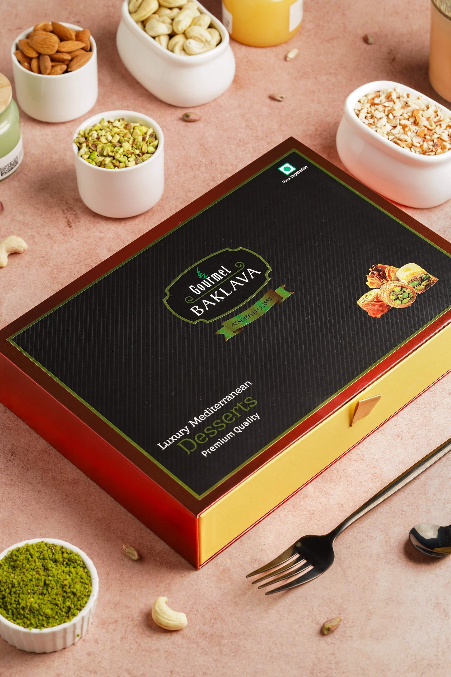 Gourmet Baklava Luxury Gift Box Of Hazelnut Nest Baklava | Swadesiicart