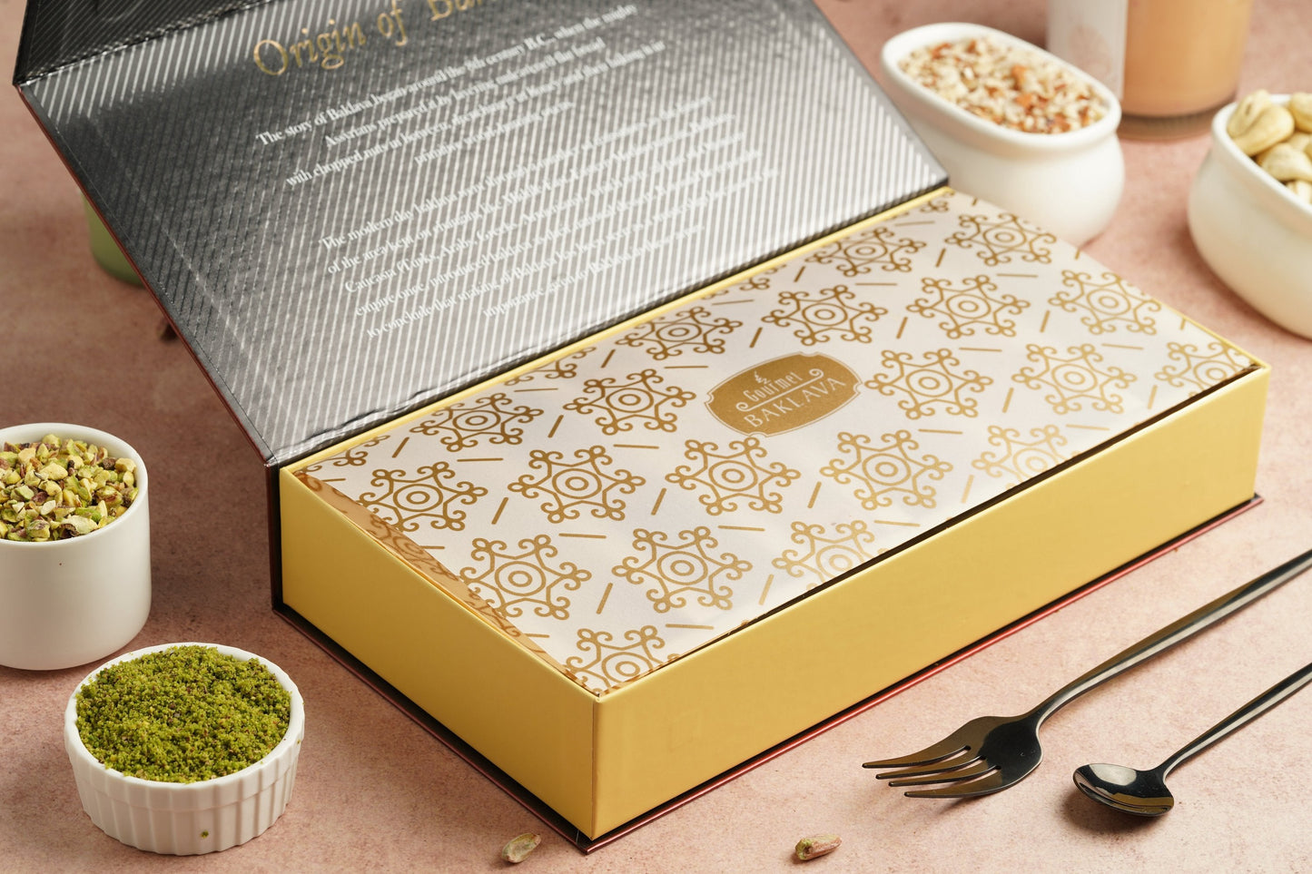 Gourmet Baklava Crescent Gift Box Of Hazelnut Nest Baklava | Swadesiicart