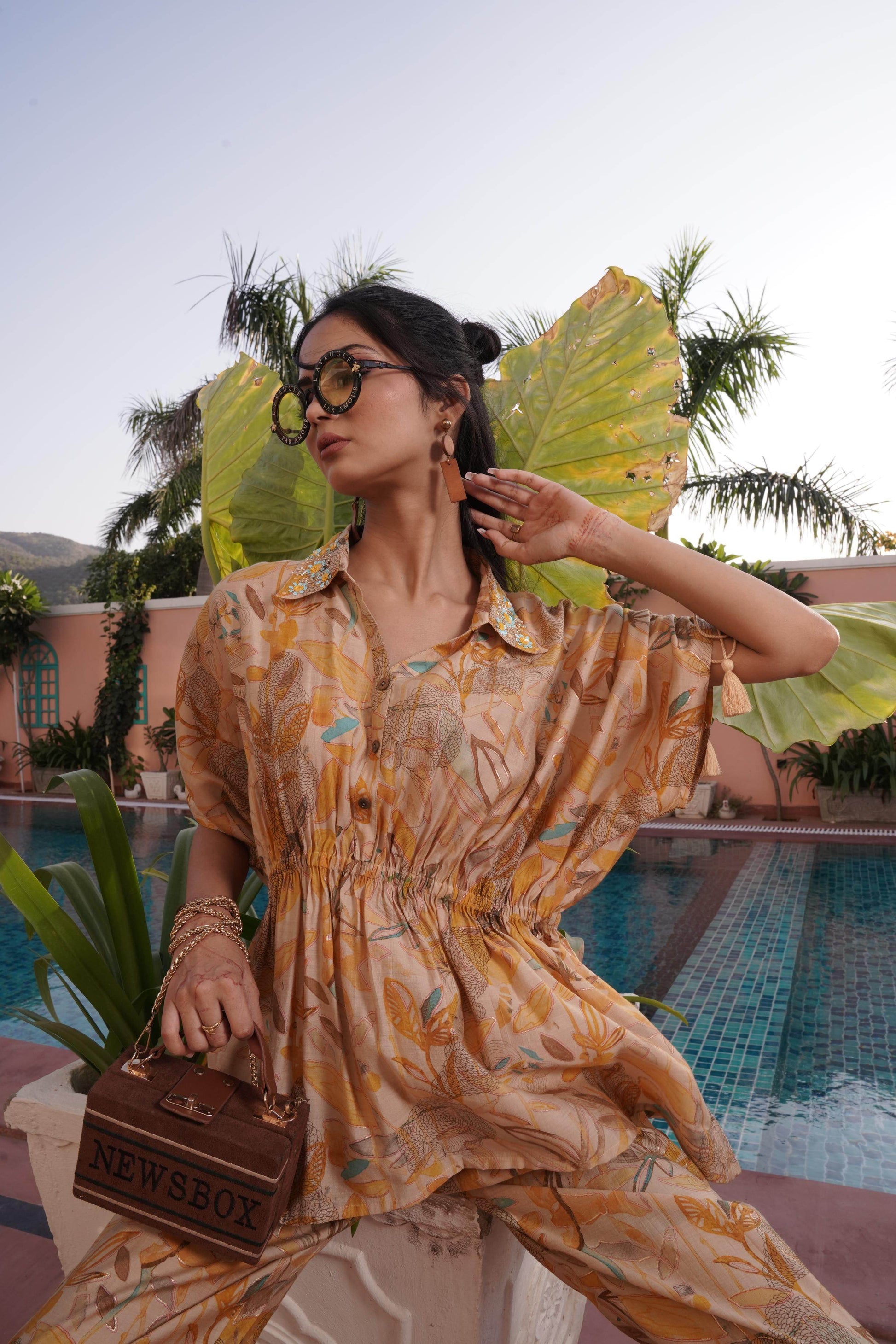 BulBul Ishika Yellow Chanderi Co-Ord Set - Swadesiicart