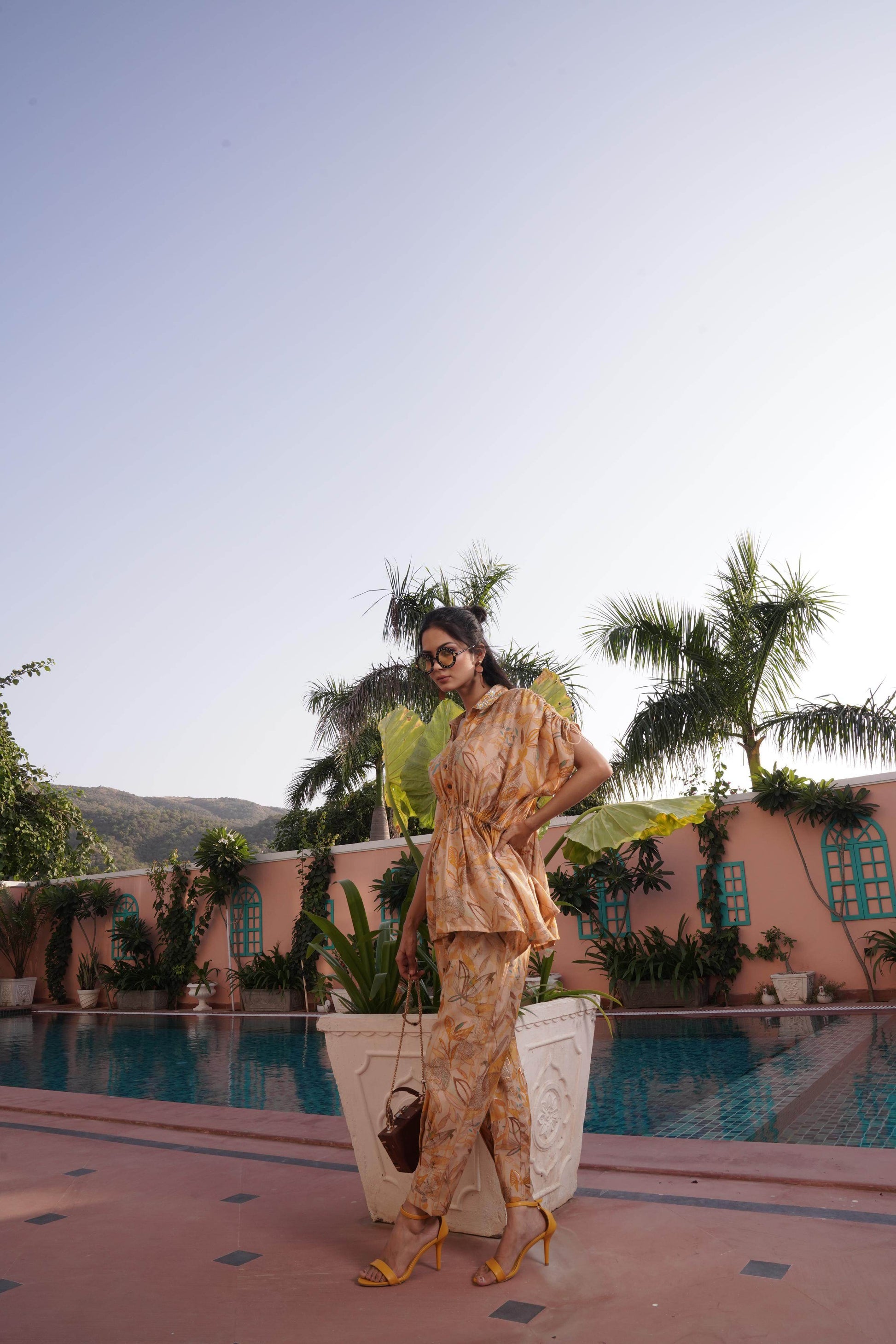 BulBul Ishika Yellow Chanderi Co-Ord Set - Swadesiicart