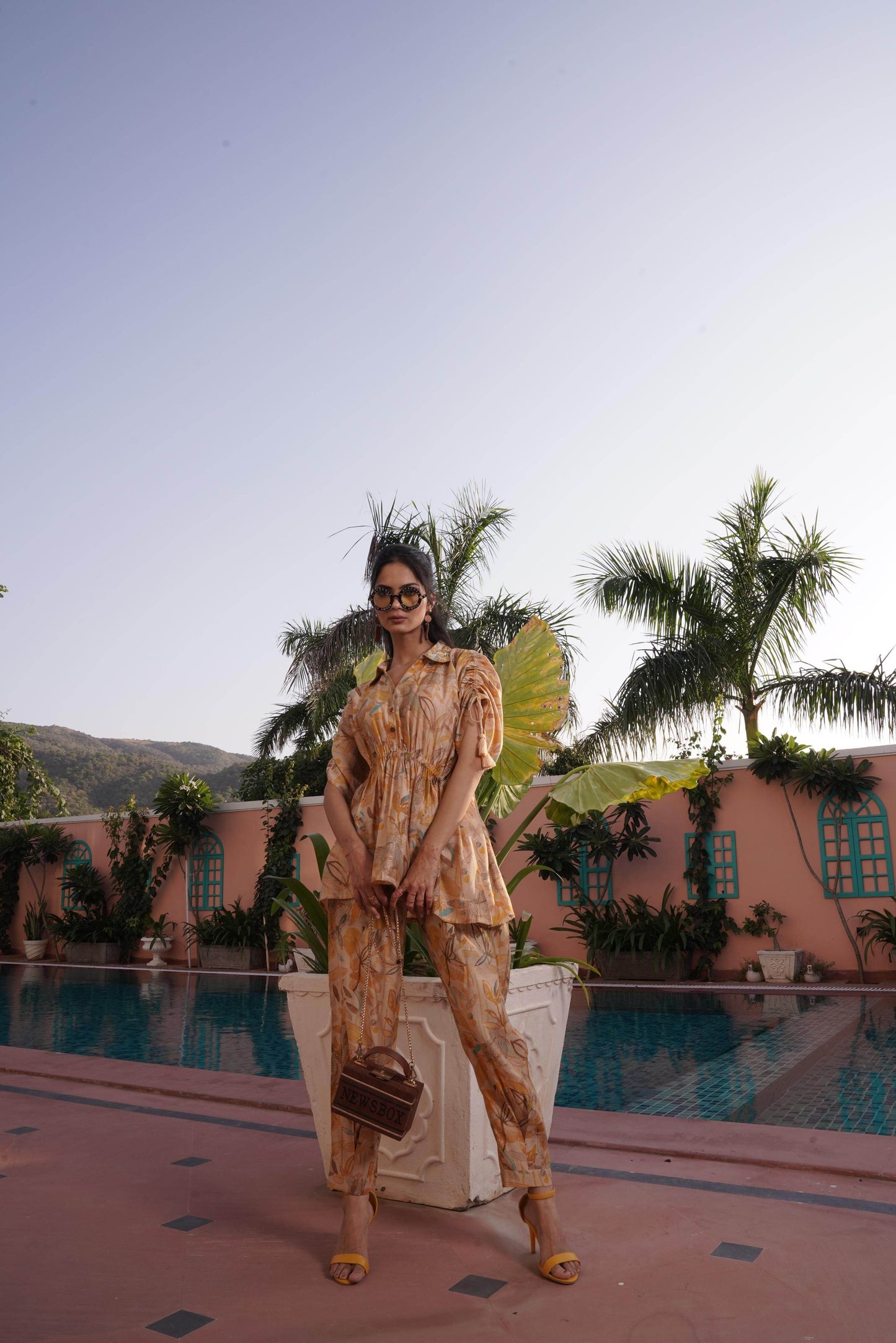 BulBul Ishika Yellow Chanderi Co-Ord Set - Swadesiicart