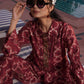 BulBul Aneri Maroon Chanderi Co-Ord Set - Swadesiicart