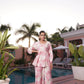 BulBul Dhriti Pink Chanderi Co-Ord Set - Swadesiicart