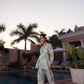 BulBul Dhriti Light Teal Chanderi Co-Ord Set - Swadesiicart