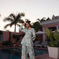 BulBul Dhriti Light Teal Chanderi Co-Ord Set - Swadesiicart