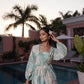 BulBul Dhriti Light Teal Chanderi Co-Ord Set - Swadesiicart