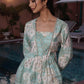 BulBul Dhriti Light Teal Chanderi Co-Ord Set - Swadesiicart